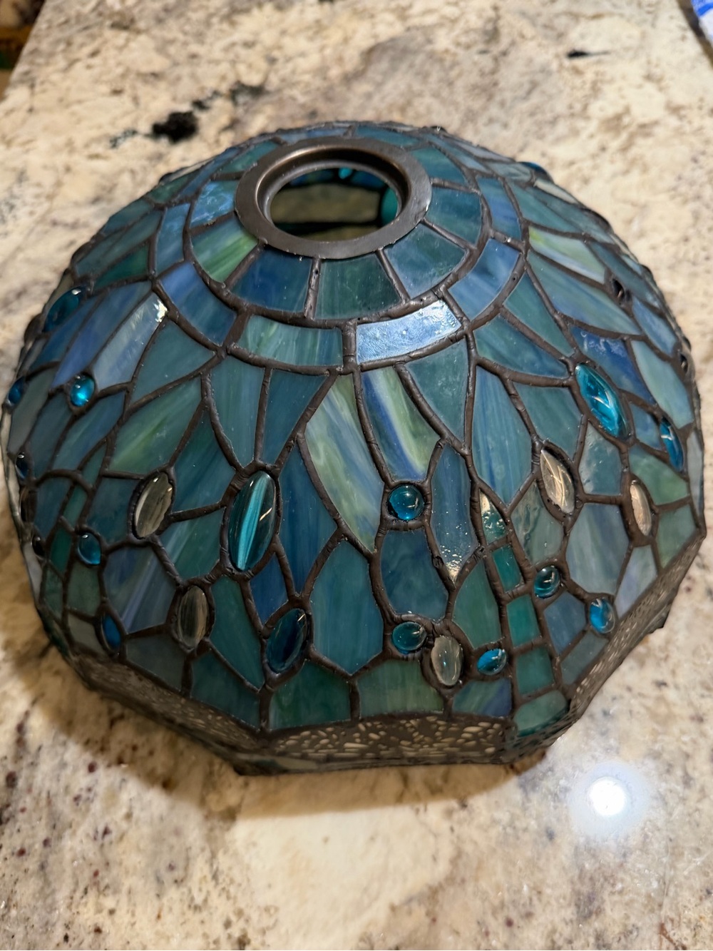 Tiffany Style Stained Glass Lamp Shade Dragonfly 12 X 5” Replacement Shade Only